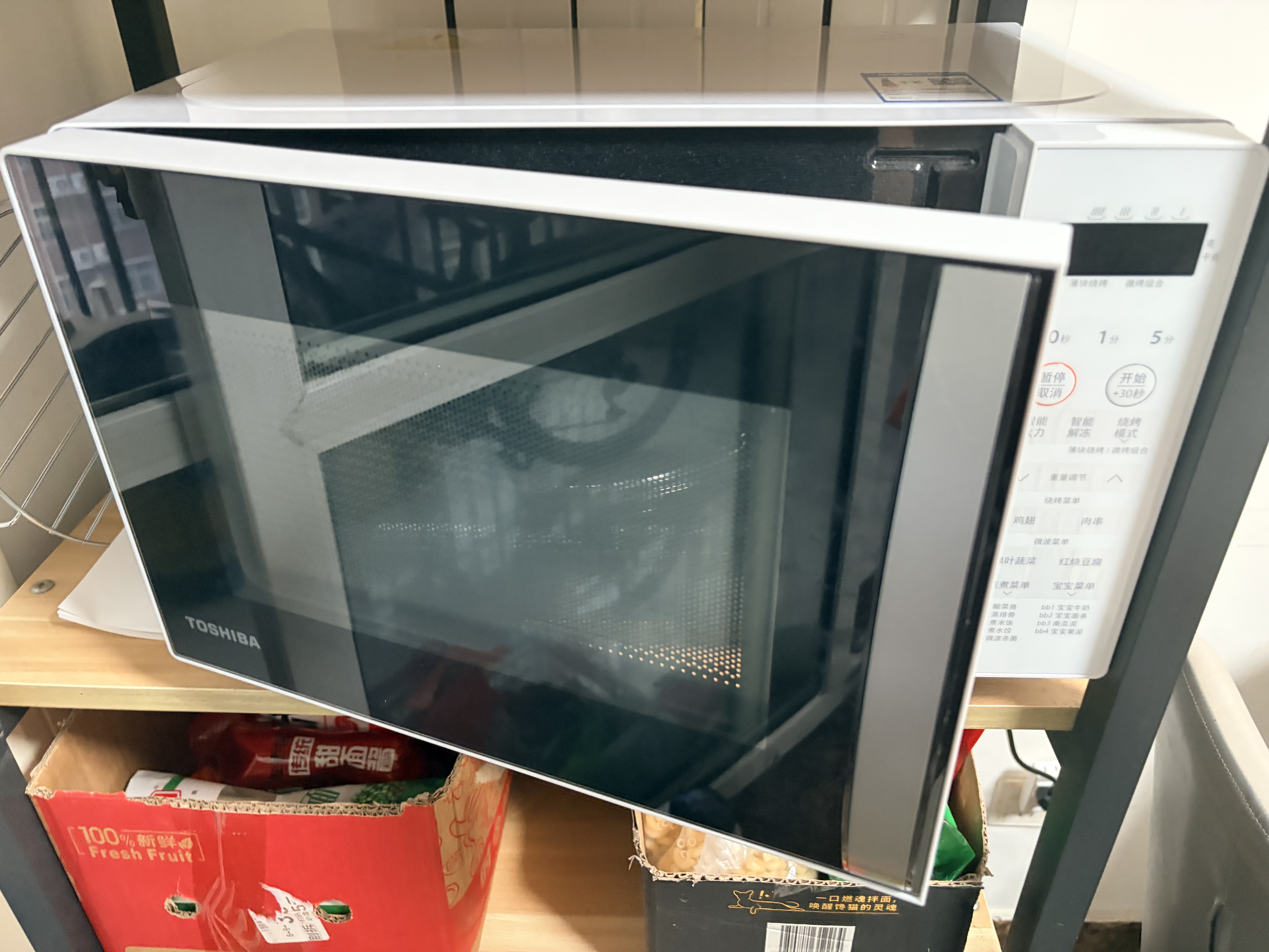 东芝（TOSHIBA）微波炉烤箱一体机 光波家用微波炉mini小型平板式易清洁功能小型烧烤智能解冻18L ER-R200ACNW 实拍图