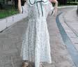 柚一杉女童连衣裙夏装薄款儿童学院风碎花裙子女孩棉质夏季中大童公主裙 白色 130 建议身高125cm左右 实拍图