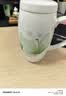 后海700ML大容量马克杯带盖骨瓷喝水杯子办公室茶杯女陶瓷水杯有盖的 腰鼓杯-天香百合绿[700ML可微波] 实拍图