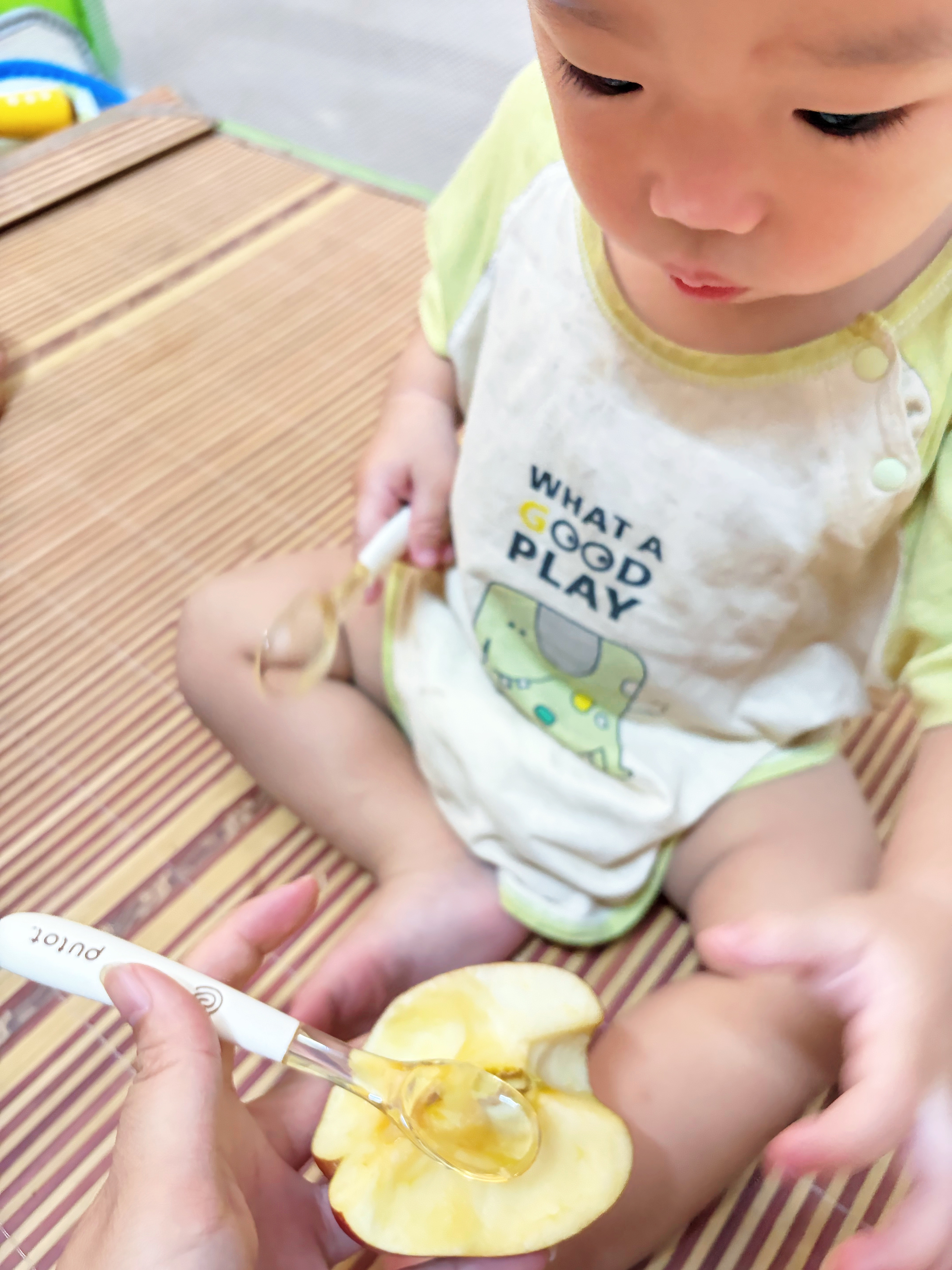 PUTOT婴幼儿辅食勺子8个月以上ppsu刮泥勺子6个月以上宝宝喂饭勺子长柄 实拍图