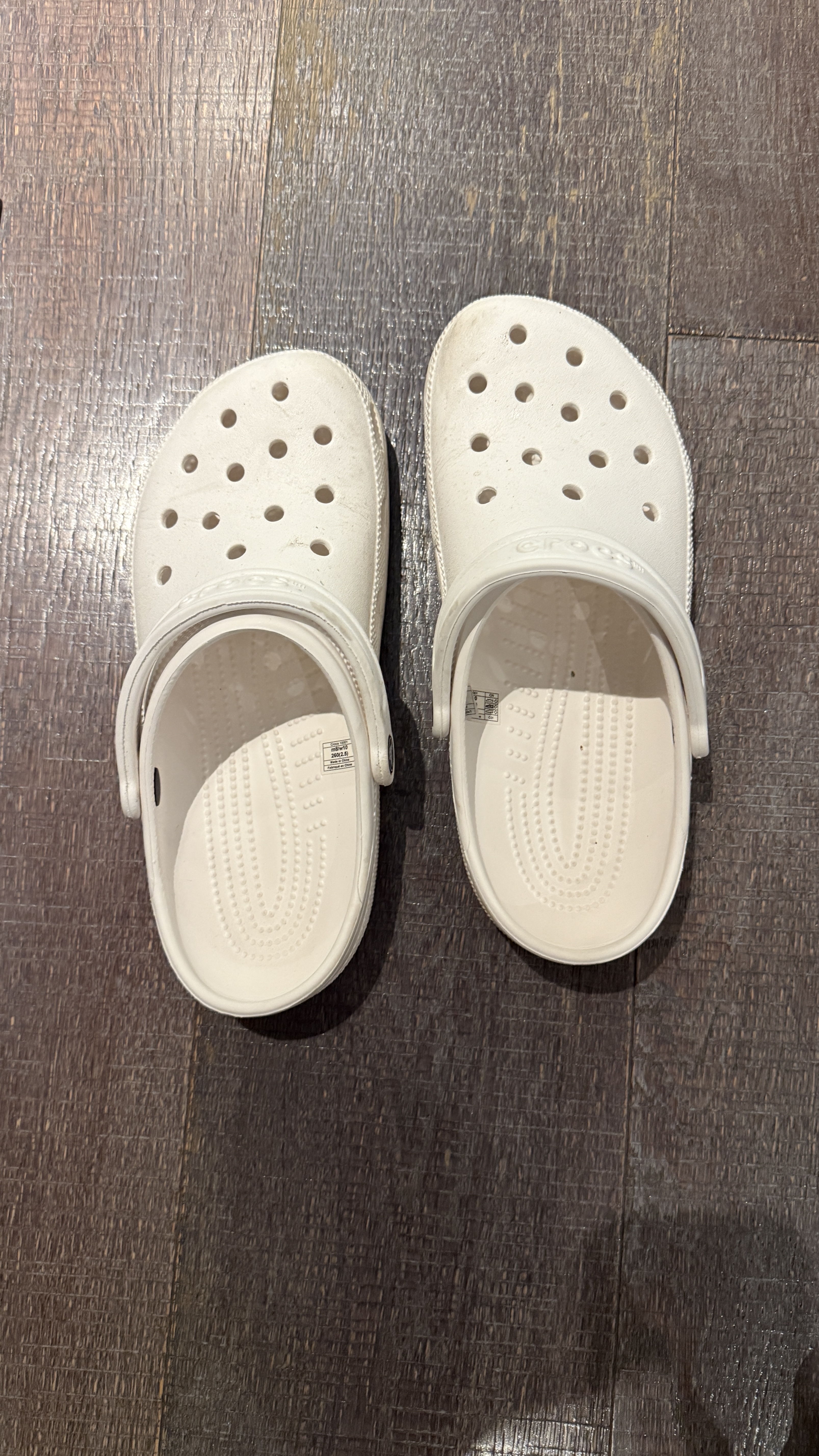CROCS卡骆驰经典洞洞鞋男鞋一脚蹬女鞋沙滩鞋拖鞋|10001 白色-100(含智必星) 41 /42(260mm) 实拍图