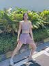 瑜伽服套装女高级感专业运动健身套装女文胸速干普拉提内衣背心夏 奶肤紫文胸+浆果紫长裤 L 建议105-115斤 实拍图