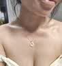 中国珠宝18k黄金项链女士2026新款金镶玉和田玉吊坠生日礼物送女朋友老婆 实拍图