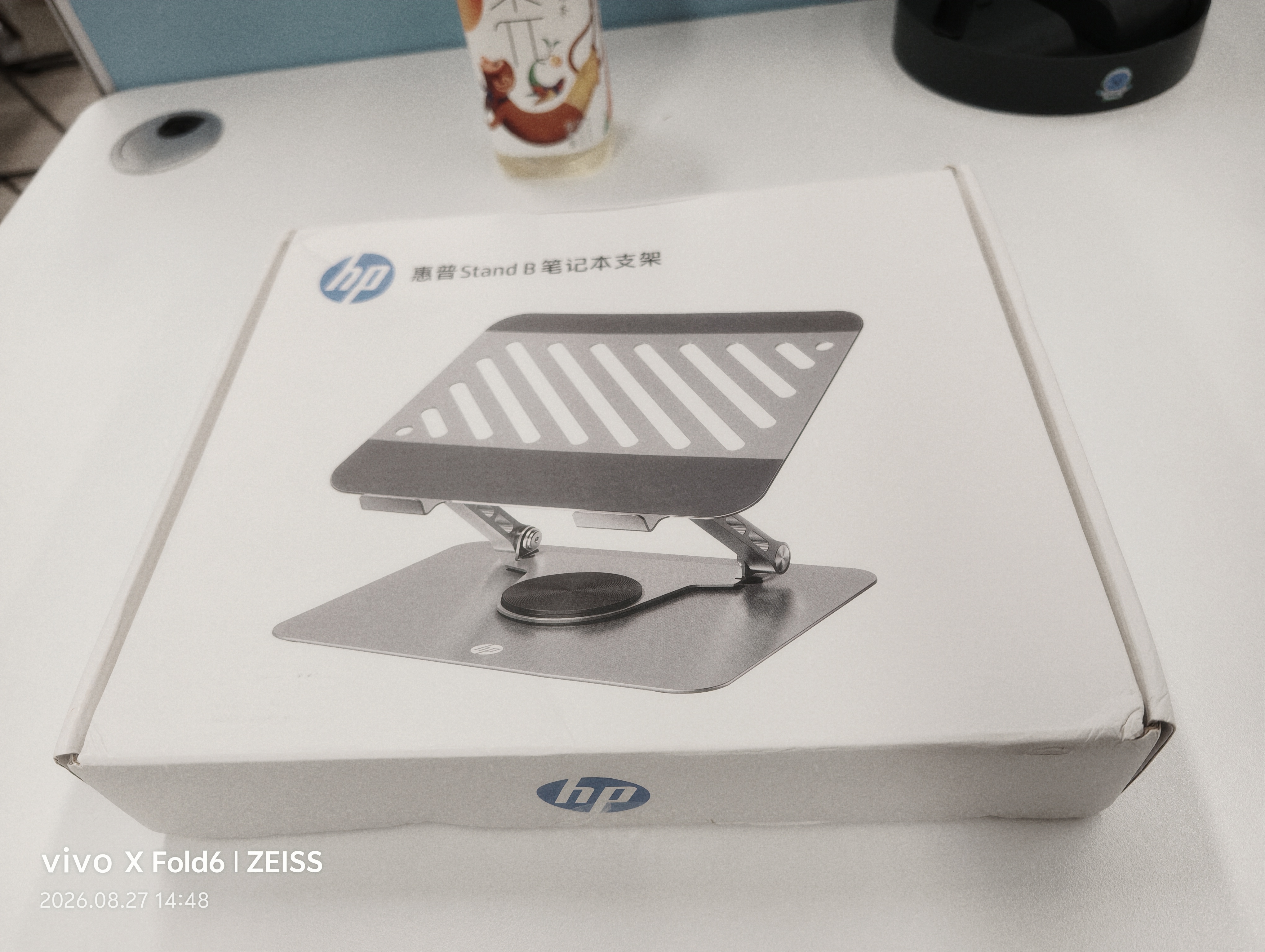 惠普（HP）Stand B笔记本支架360°可旋转双轴调节散热器无极升降便携折叠适用笔记本平板游戏本稳固不晃动 实拍图