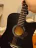 维卡斯（WEIKASI）民谣吉他初学者木吉他单板新手入门练习琴guitar吉它学生男女乐器 38英寸纯黑色+礼包【初学推荐】 实拍图
