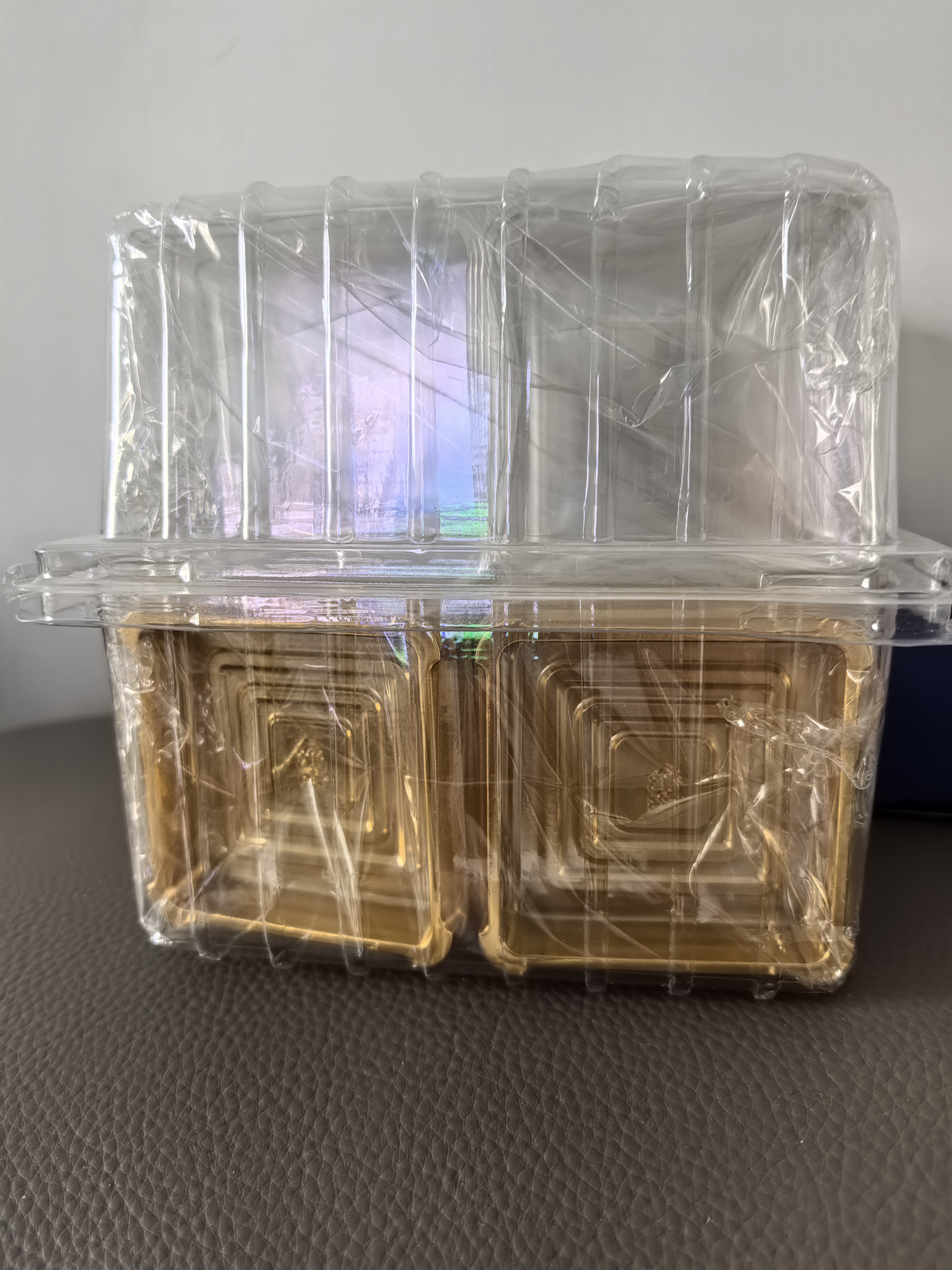 展艺75g月饼包装盒冰皮吸塑盒蛋黄酥带底托中秋月饼材料 金色50只装 实拍图