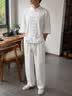 JEEP SPIRIT中国风唐装男青年新中式复古风汉服居士服茶服禅意古装太极服 白色 M 80-105斤 晒单实拍图