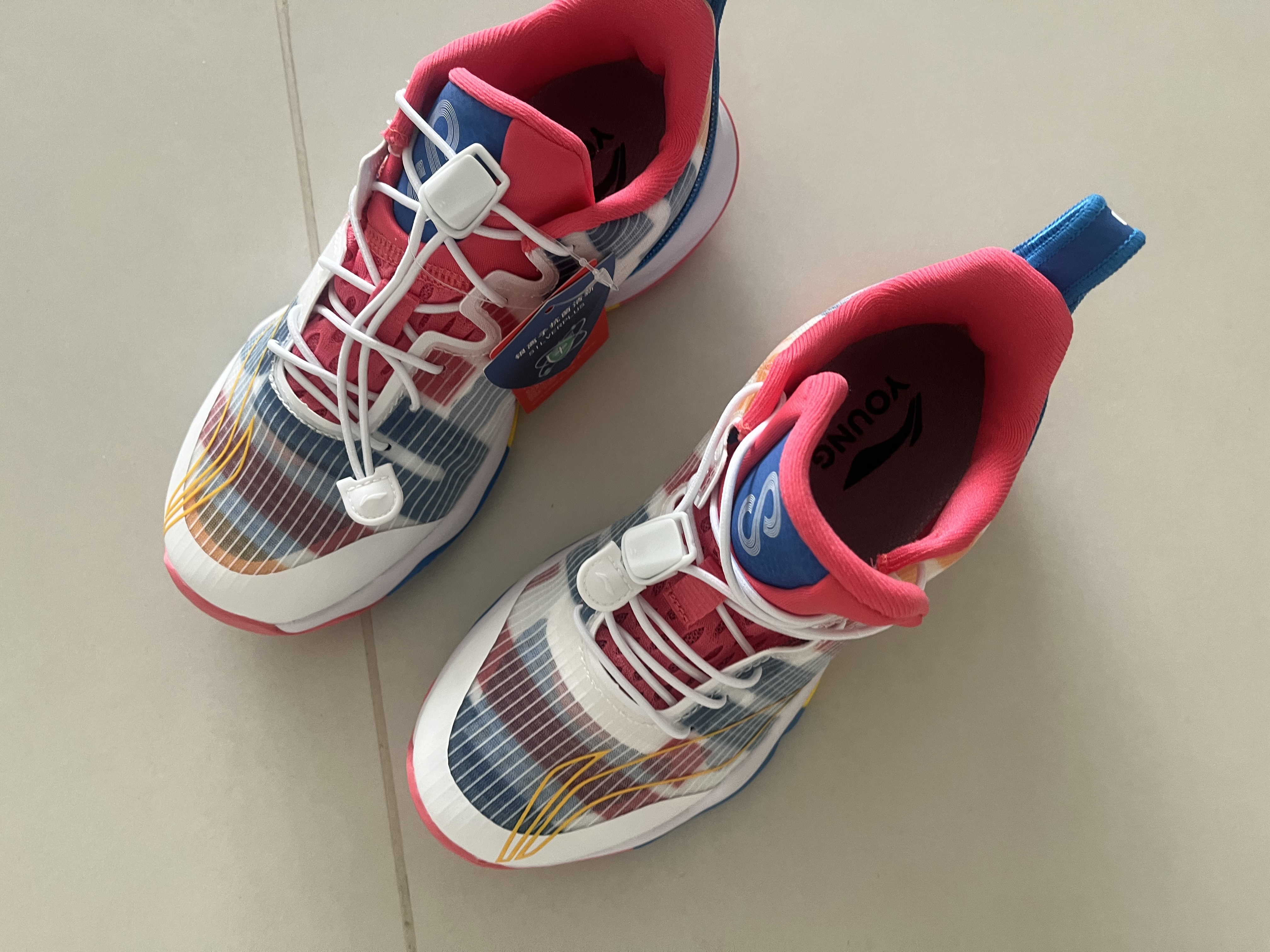 李宁（LI-NING）童鞋儿童篮球鞋男大童音速8轻弹减震清爽透气运动鞋34YKBS046-21 实拍图