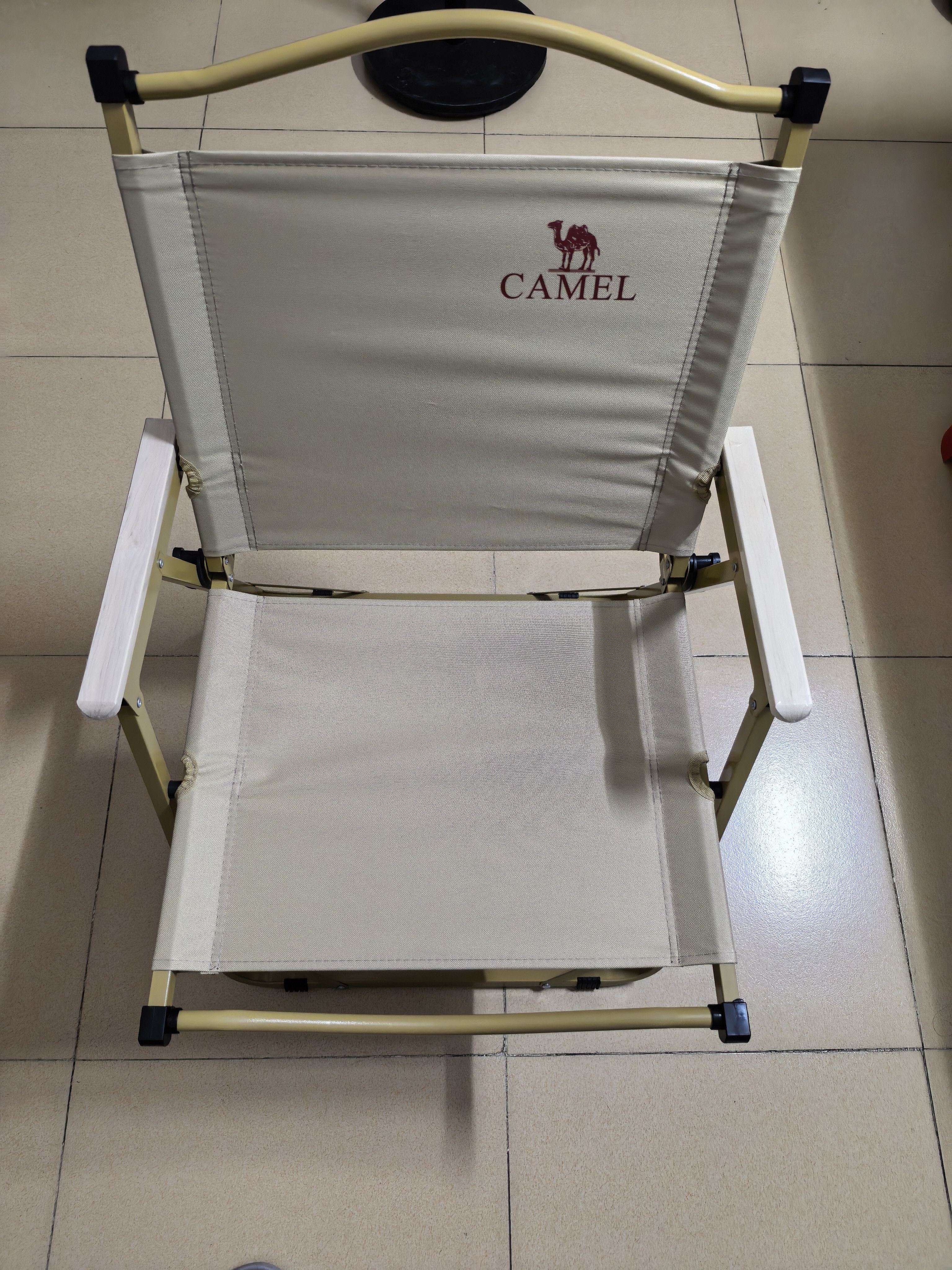 骆驼（CAMEL）骆驼户外露营便携休闲钓鱼装备野餐克米特折叠椅子P016卡其/黄 实拍图