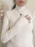 猫人白色打底衫女秋冬新款可外穿半高领木耳边针织中领高级感保暖上衣 实拍图