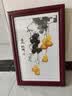 良木新中式九鱼图入户玄关装饰画正对门竖版走廊过道背景墙挂画壁画 F-九鲤送福图 50*100cm 田园柚木框-玻璃画 实拍图