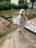 牧萌儿童雨衣男童女童防水全身雨披幼儿园小学生雨具 橙色挖掘机 L 实拍图