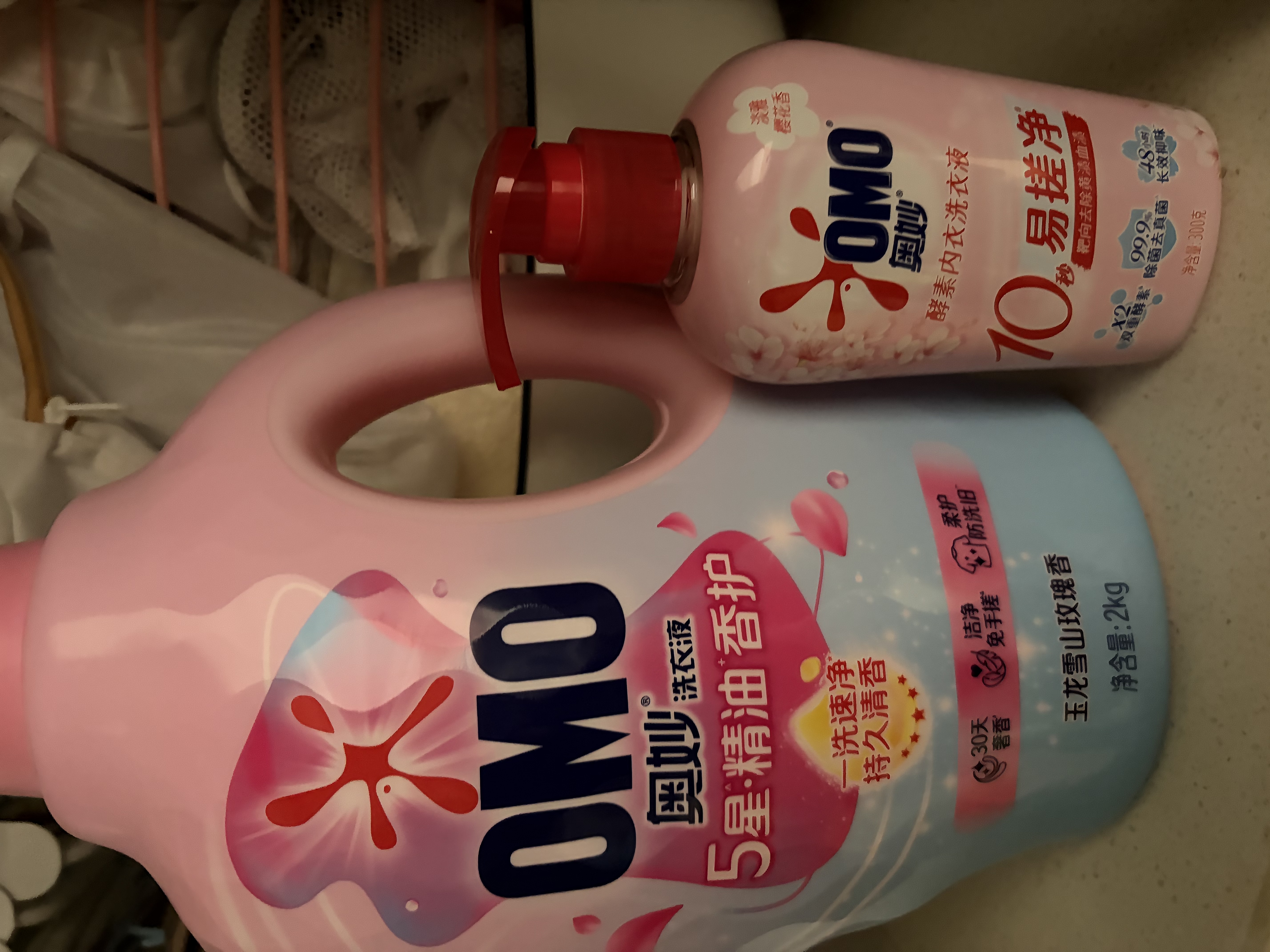 奥妙五星香护洗衣液雪山玫瑰12斤 持久留香+樱花内衣洗300G京东自营 实拍图