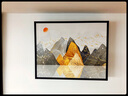 忆画大尺寸电表箱装饰画晶瓷画北欧抽象餐厅电闸箱挂画上翻配电箱遮挡画客厅现代简约弱电箱总开关  A款-金丝阑山【晶瓷画】  60*40cm拉丝亮钛金框可遮盖50*30电箱 实拍图