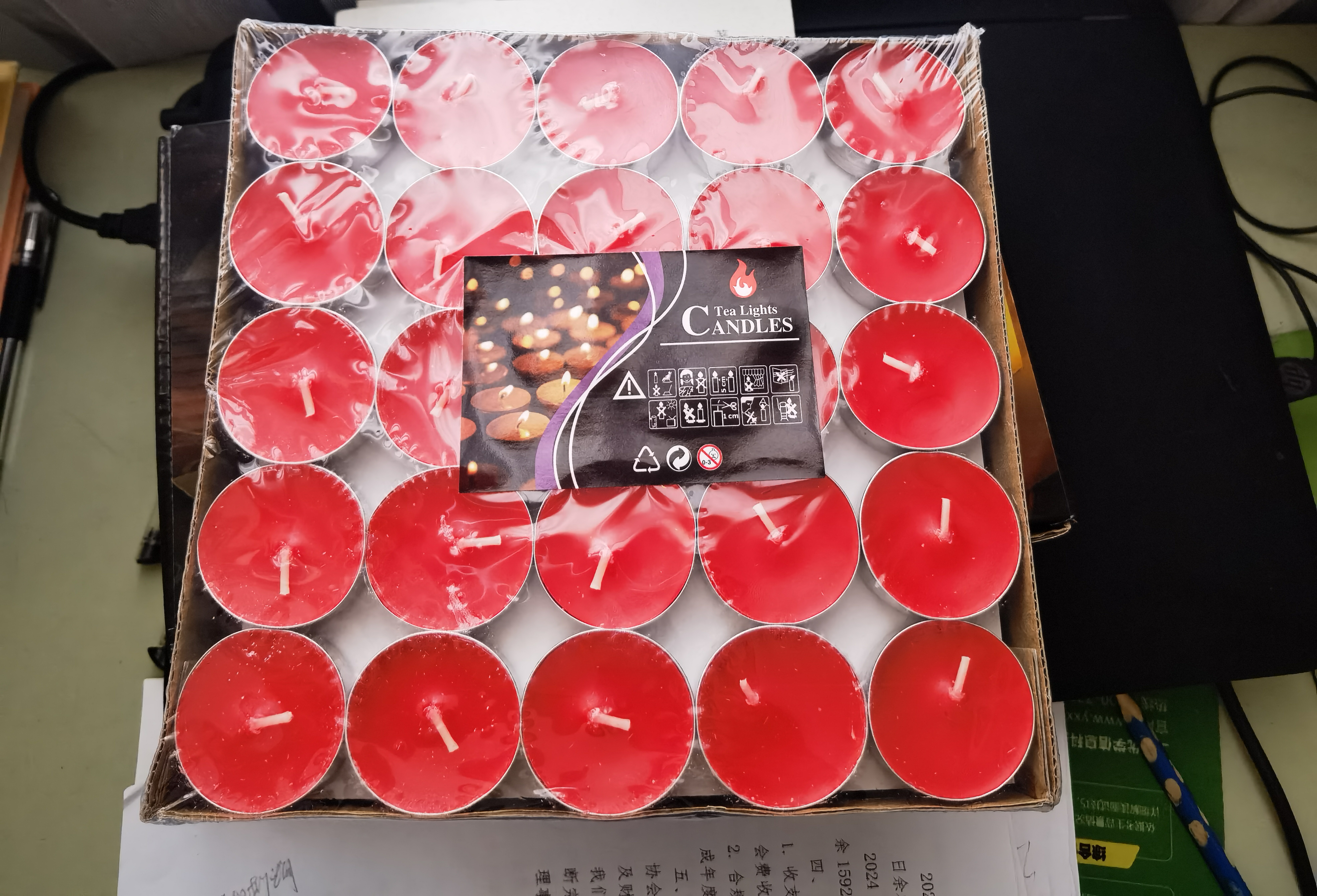 秉优蜡烛50个装无烟茶蜡保温加热圆形小蜡烛浪漫生日蜡烛场景氛围布置 实拍图