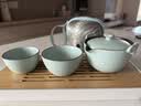万仟堂（Edenus）七夕礼物高档旅行茶具套装泡茶壶泡茶杯便携茶具快客杯称心如意 粉青釉【1壶2杯1便携包】 实拍图