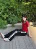 卡帕（Kappa）背靠背运动裤女士2026新款休闲条纹阔腿针织直筒裤子男K0F32AK05D 黑色-990 春夏款 M 实拍图