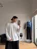 真维斯（Jeanswest）白色打底衫男2026新款春秋重磅纯棉内搭上衣学生圆领长袖T恤男士 白色(自由笔尖胸标) L (175) (收藏加购优先发) 实拍图