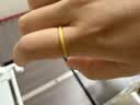 周六福黄金戒指女硬金三生三世足金素圈指环 定价单个 沙面12号-0.85g 实拍图
