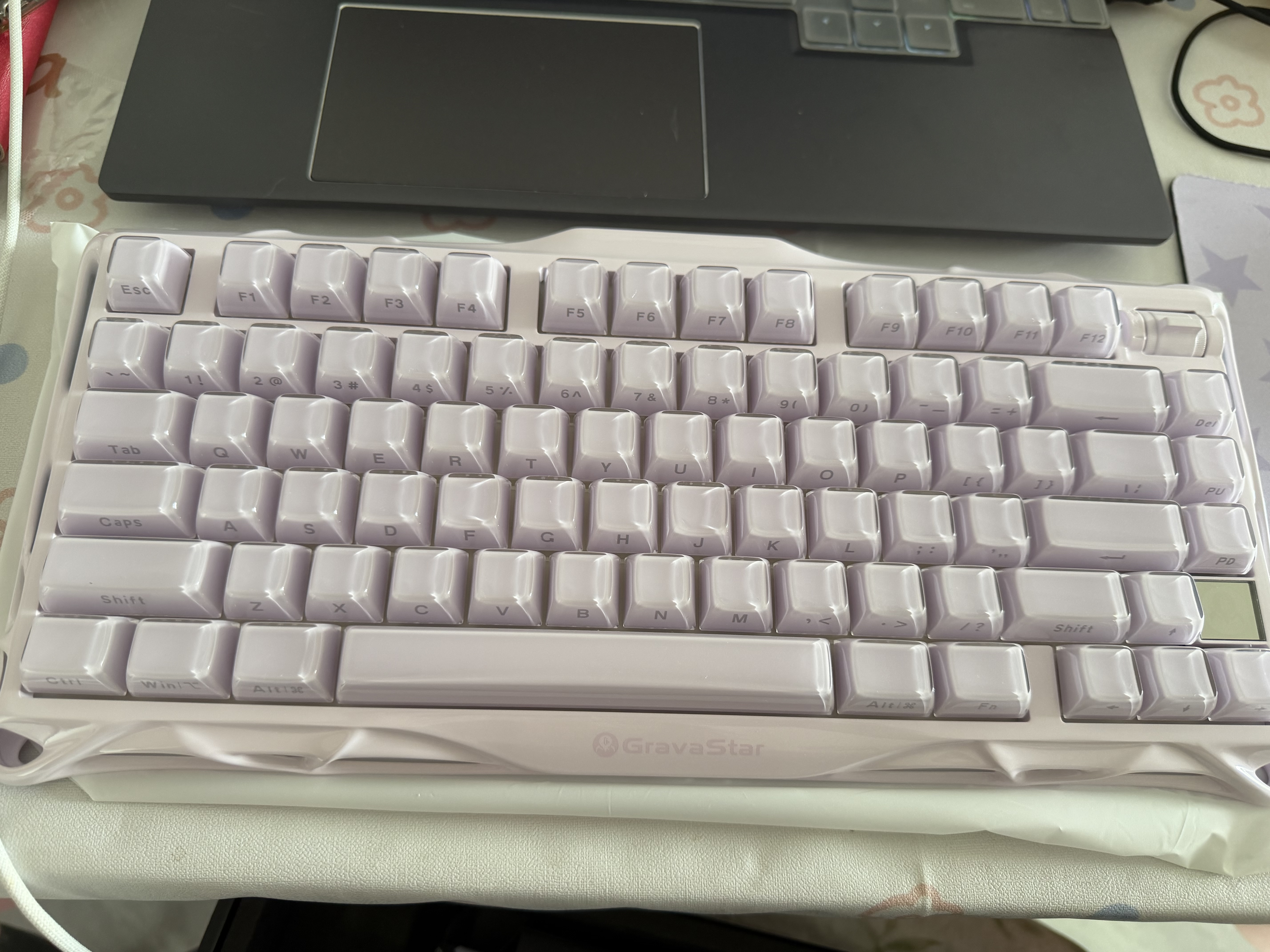 重力星球【开学礼物】破茧75K1机械键盘无线/有线蓝牙三模电竞游戏鼠标键盘套装客制化金属RGB灯光键鼠套装 【K1专业版】奶芋紫（果冻键帽） 实拍图