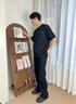 举风怪兽实验室柳叶弯刀牛仔裤男款胖子大码腿粗屁股大直筒微喇叭裤子 黑色 【高品质】 4XL 建议180-200斤收藏加购优先 实拍图
