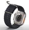 W&P新款适用苹果手表表带apple watch ultra3/2海洋硅胶双扣回环表带iwatch S11/10/9/8/7/SE 黑色45 实拍图