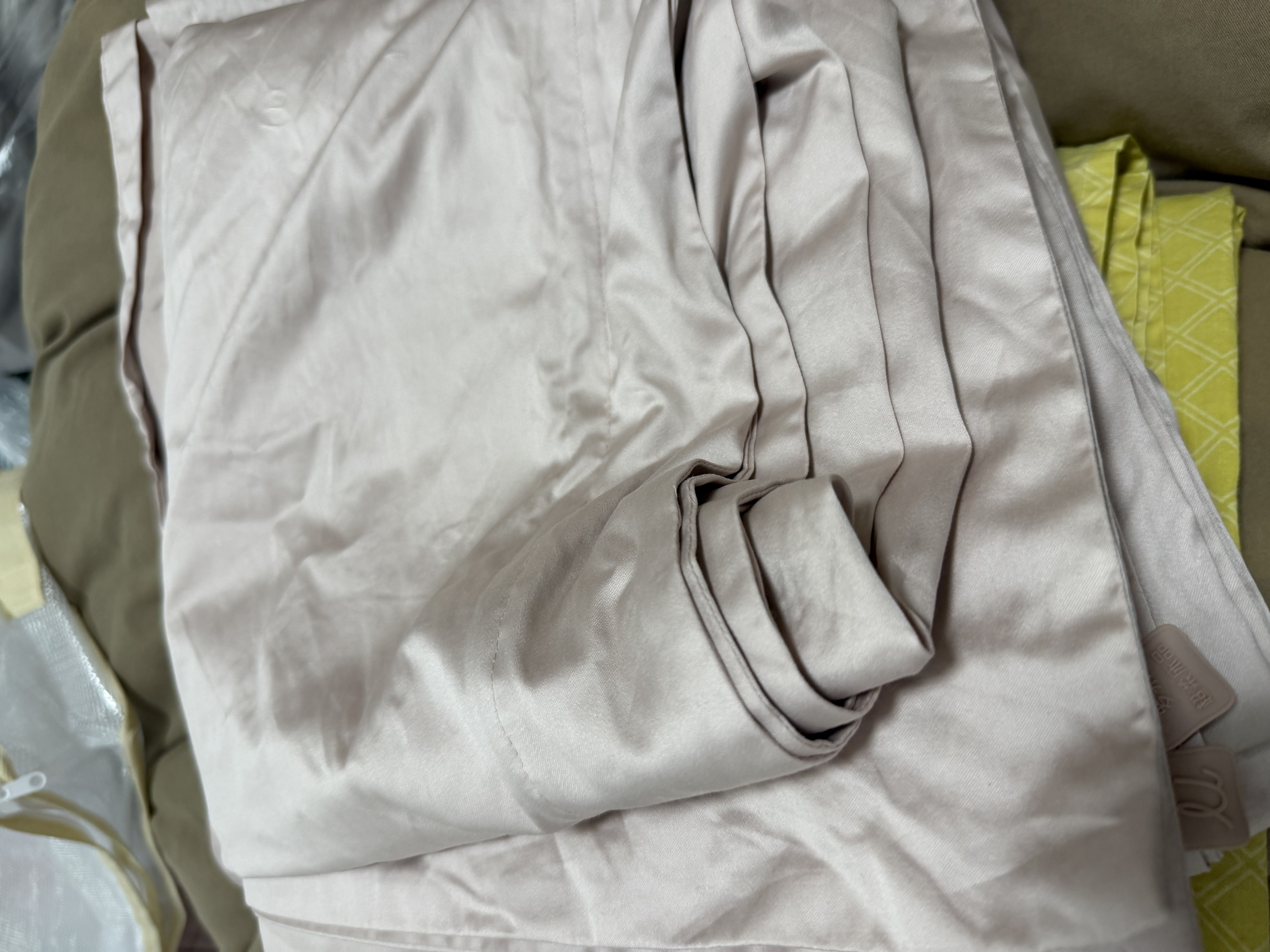 罗莱家纺 100支纯棉床上四件套U易套三边拉链100%棉套件全棉被套床单 220*250 粉色 实拍图