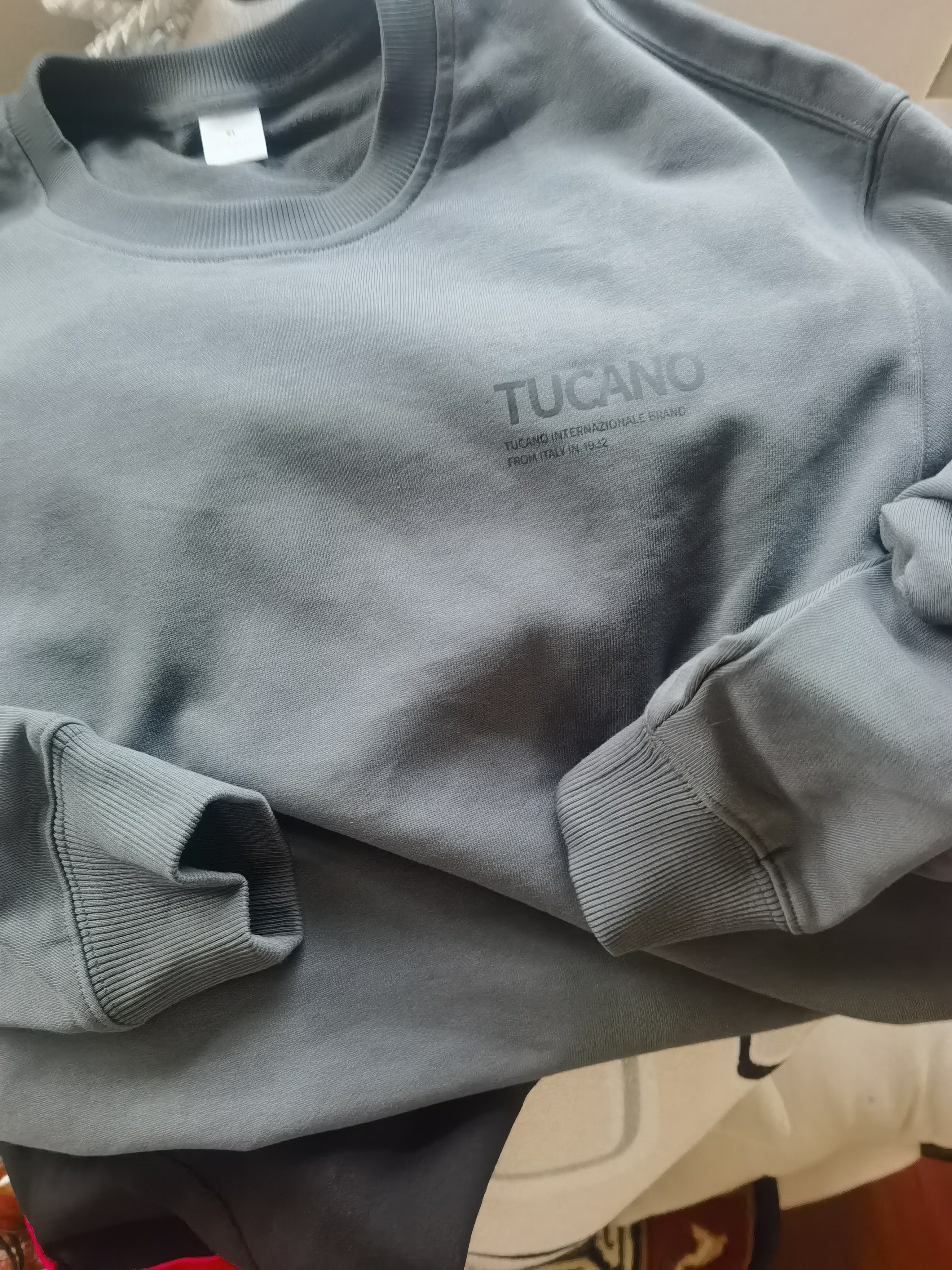 啄木鸟（TUCANO）卫衣男士春秋圆领长袖t恤打底衫宽松休闲衣服外套男装 暗夜灰 XL 实拍图