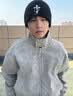 NASALIKE美式夹克外套男春秋季2026新款宽松百搭休闲痞帅青少年飞行员皮衣 灰色 XL  （推荐130-150斤） 实拍图