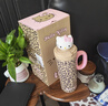 野兽派家居（tbh）Sun Kissed三丽鸥Hello Kitty变色保温杯便携吸管杯送人礼物 黑皮变色保温杯  经典豹纹（含mini收纳包挂件) 700ml 实拍图