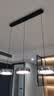 施美特餐厅吊灯现代简约餐桌灯国王湖轻奢极简一字长条吧台中山灯具套餐 3头长盘-砂黑+烟灰罩-MJ智能 实拍图