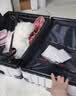 欧遥高颜值铝框行李箱可坐人男女学生潮流大容量拉杆箱加厚密码旅行箱 白色【铆钉加固铝合金款】 24英寸 【商务出差，轻便顺滑】 实拍图