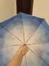 京东京造 钛银秒叠木柄伞 钛银遮阳伞晴雨伞防紫外线防晒伞折叠 蓝色 实拍图