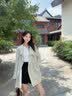 香影英伦风收腰风衣女中长款2026秋季新款都市清行薄款香芋紫外套 米白 S 155/80A/85-95斤 晒单实拍图
