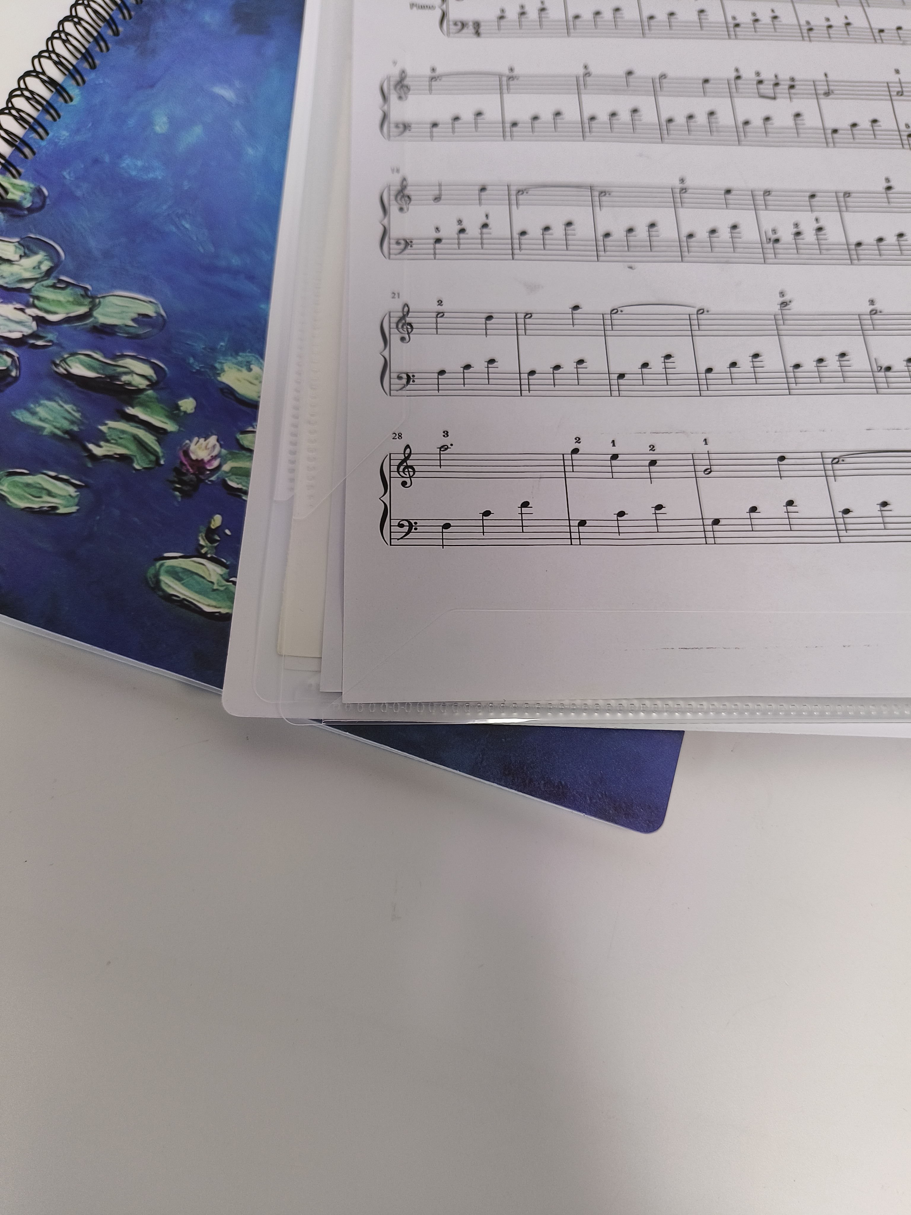 天色A4/40页可书写资料册文件夹钢琴乐谱曲谱夹学生收纳五线谱夹TS-1685名画印象 莫奈-睡莲蓝 实拍图
