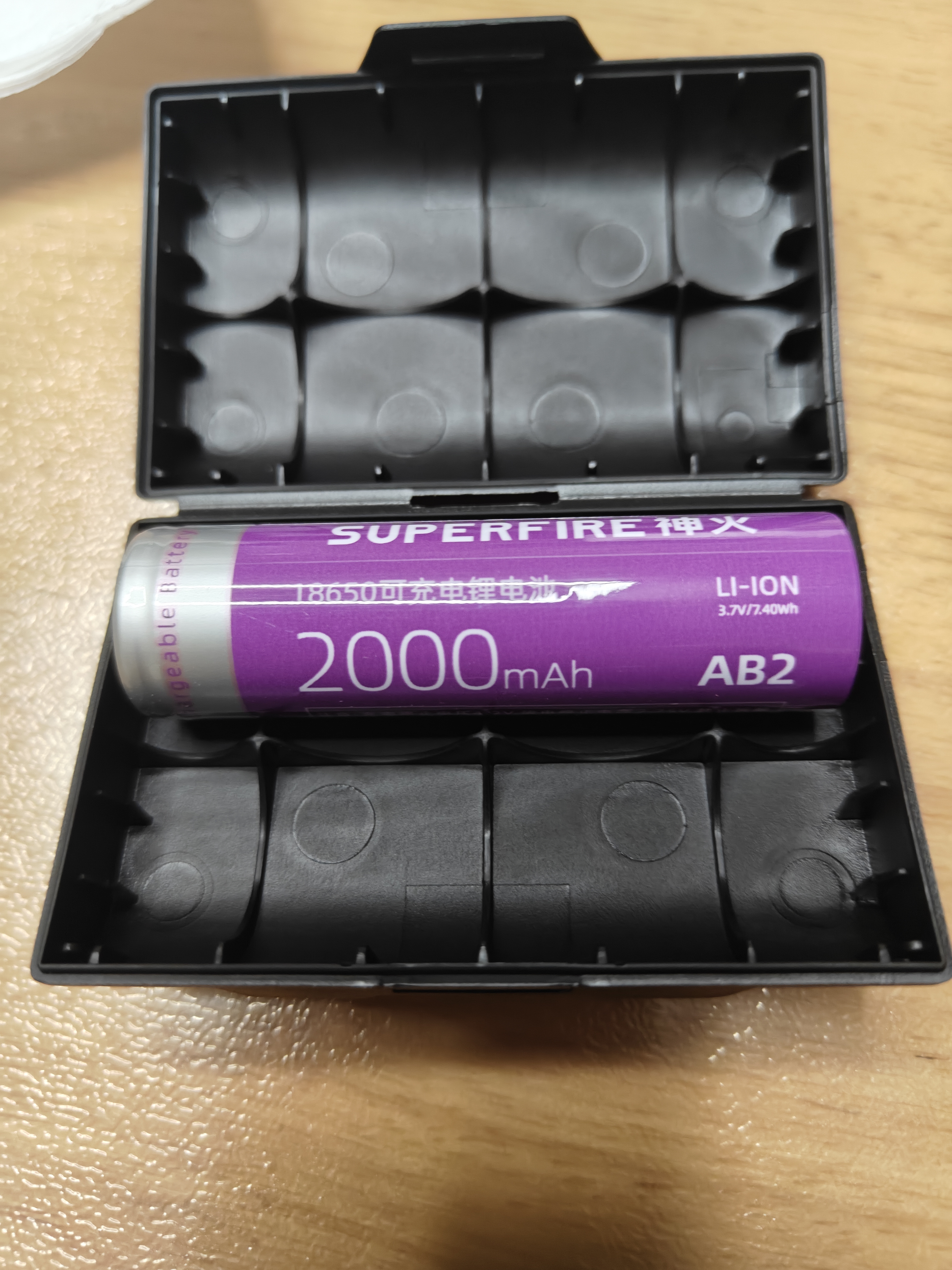 神火（SupFire）18650锂电池手电筒专用充电3.7v大容量2000毫安动力电蚊拍头灯AB2 紫电池（18650-2000mah） 实拍图