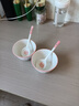 釉下彩可爱卡通碗碟套装家用高颜值陶瓷碗筷盘餐具 2碗2勺 4件套 实拍图