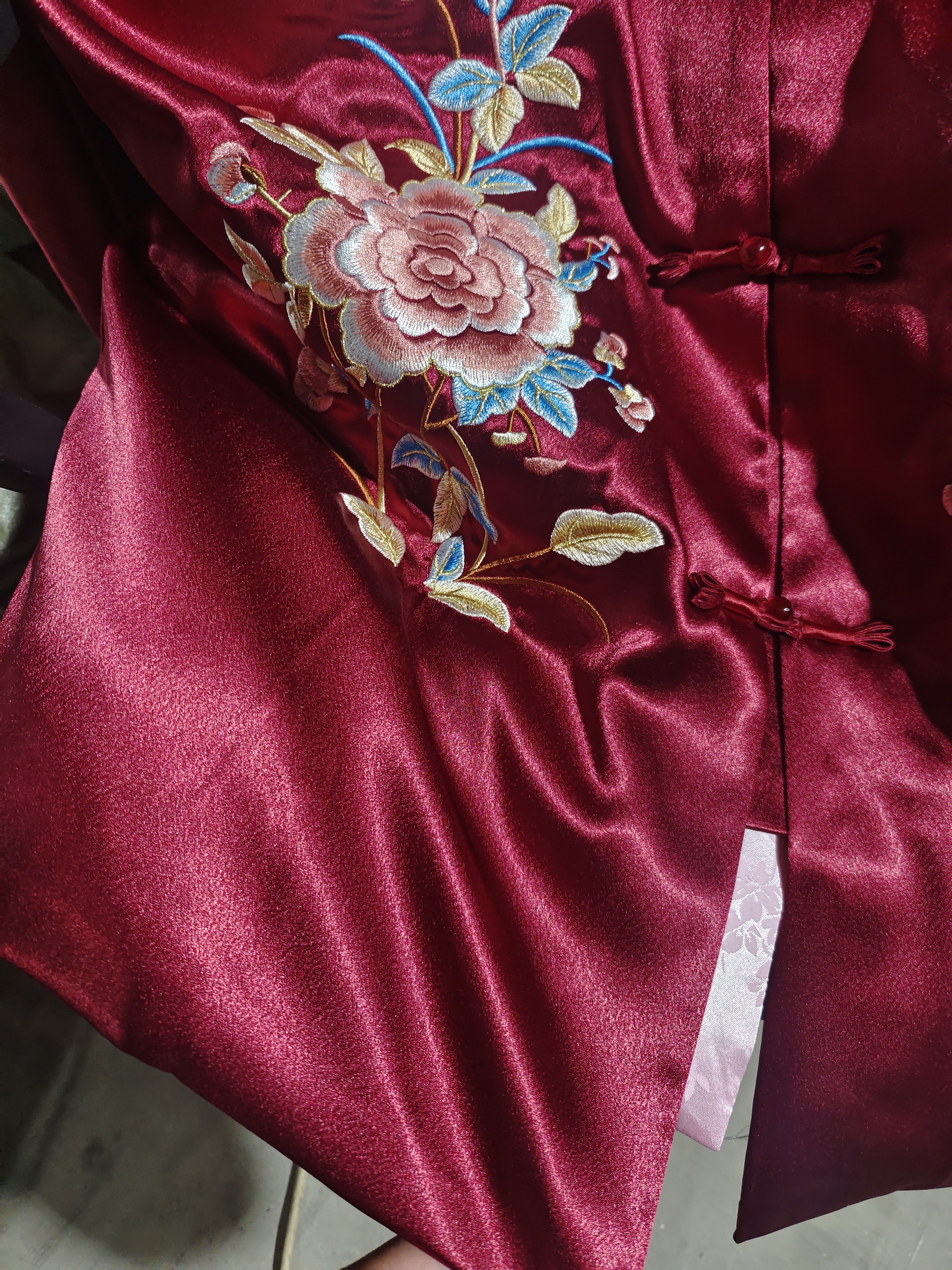 福寿岁寿衣女士七件套高档新中式真丝全套老年人去世下葬祭祀殡葬用品冲喜祝寿终老衣白事棉寿服 牡丹花开 实拍图