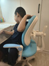 童博士儿童学习椅追背中小学生写作业写字椅子家用升降调节座椅追背椅G6 真追背8cm+一键追背+重力自锁蓝 实拍图