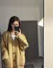 浪莎针织开衫外套女款2026年新款毛衣宽松慵懒风外搭中长款纯色针织衫 实拍图