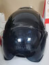 DAVID头盔电动车夏季3c认证哈雷摩托车半盔大头围新国标A男女士夏季通风透气防晒安全帽 黑飞轮长透镜+茶短镜 实拍图