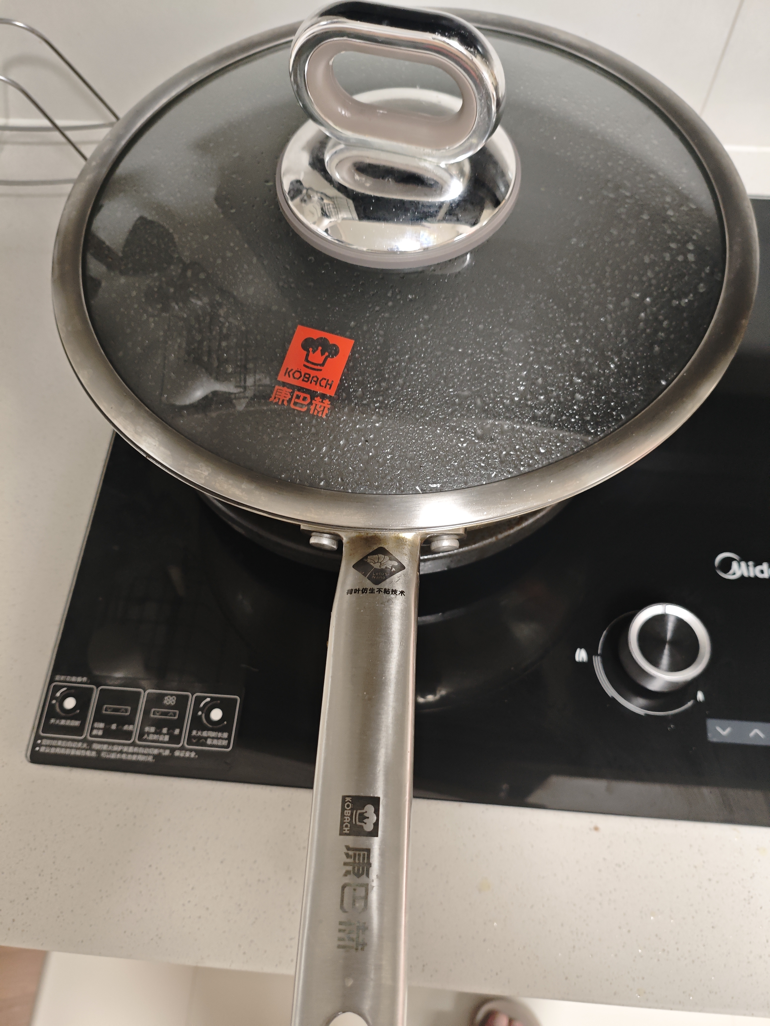 康巴赫炒锅真钛无涂层不粘锅家用食品级316不锈钢炒菜锅电磁炉燃气灶用 【超国标一级不粘】真钛0涂层炒锅+蒸屉+铲子 32cm 实拍图