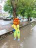 牧萌儿童雨衣男童连体套装防水全身幼儿园女孩小童 活力黄恐龙 L 实拍图