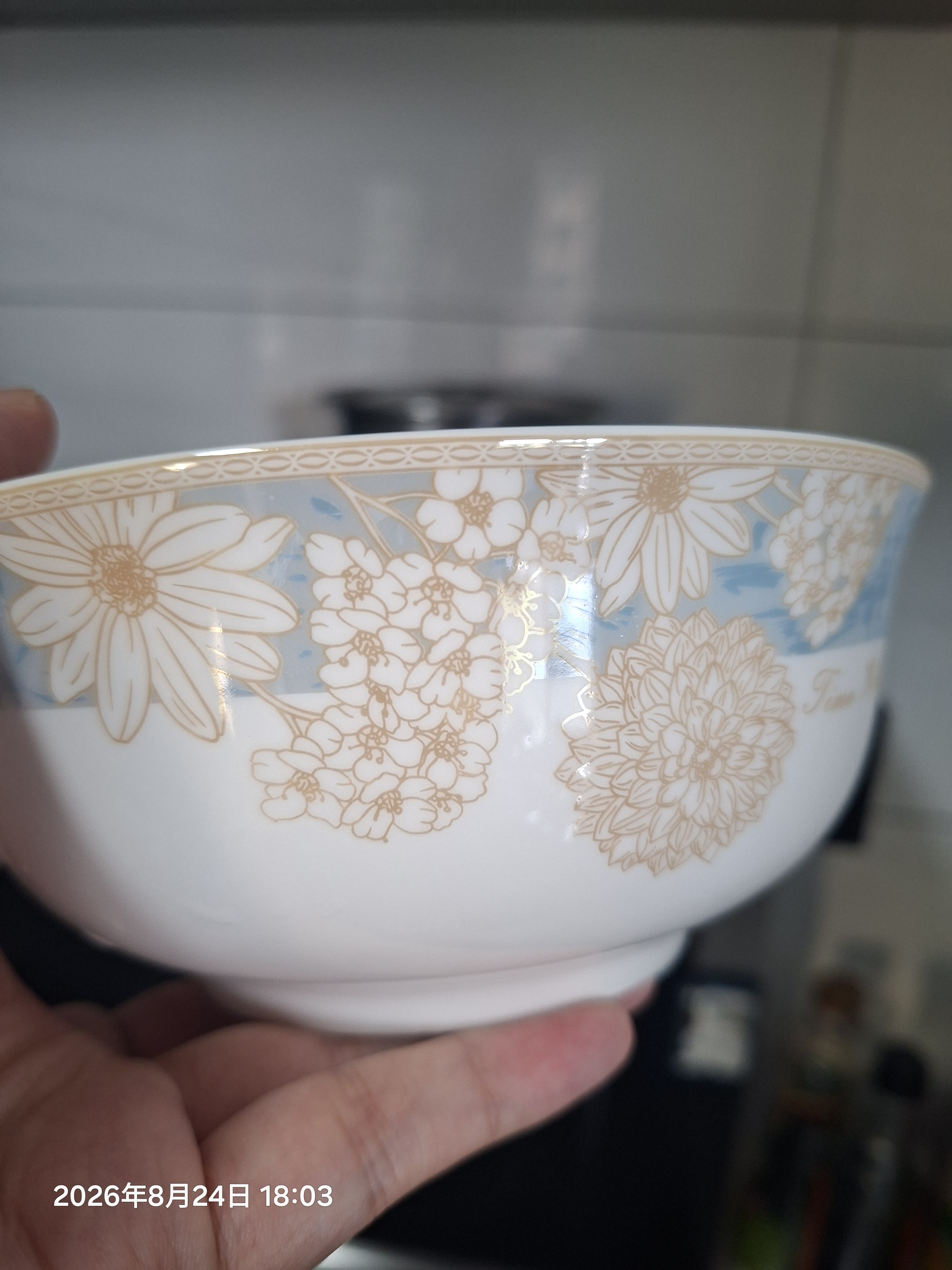 浩雅景德镇陶瓷米饭碗面碗大容量汤碗高颜值家用 时光漫步6英寸4只装 实拍图