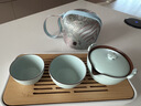 万仟堂（Edenus）七夕礼物高档旅行茶具套装泡茶壶泡茶杯便携茶具快客杯称心如意 粉青釉【1壶2杯1便携包】 实拍图