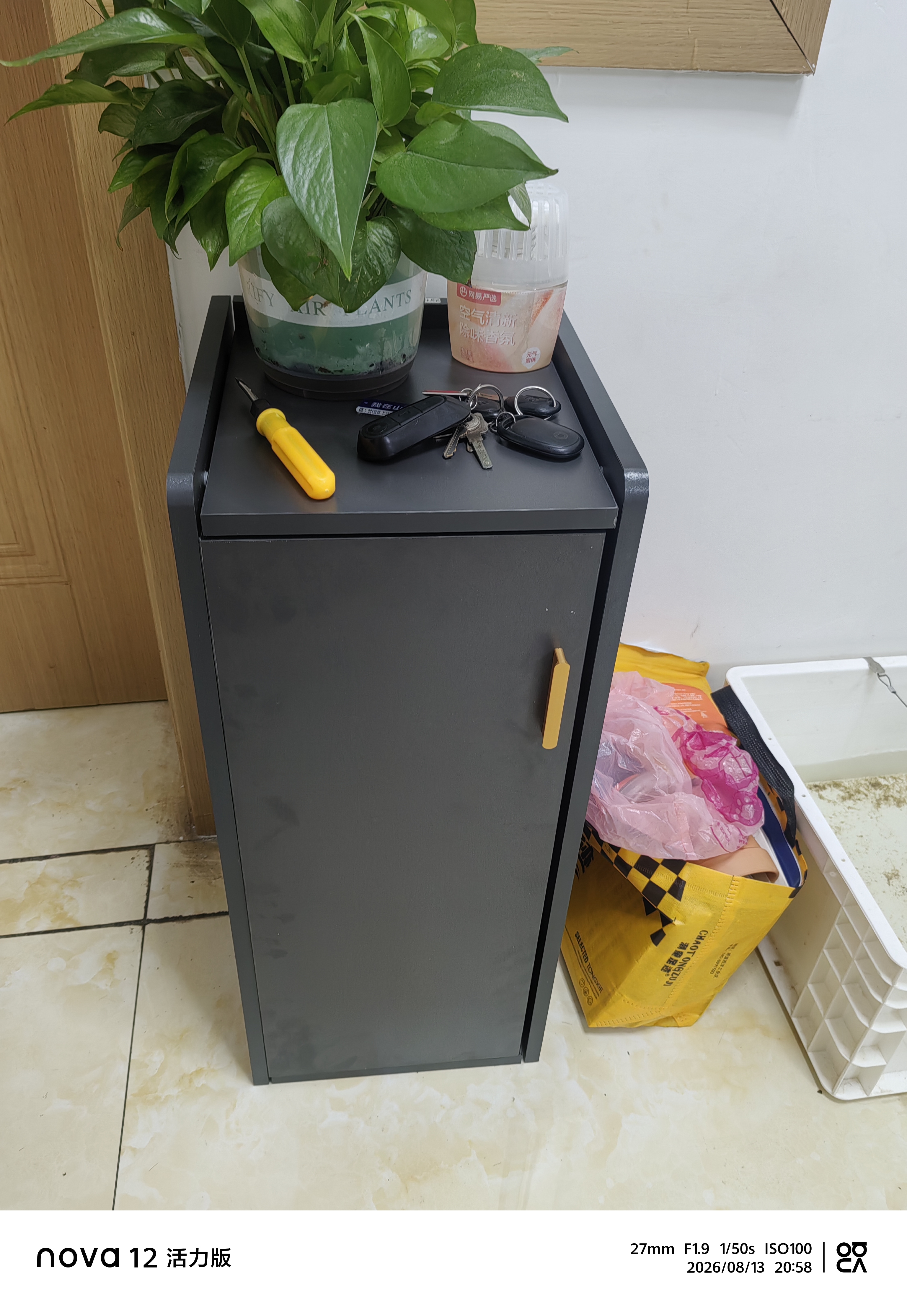 时黛家居（shidaijiaju）鞋柜家用门口简约高级感收纳鞋柜小户型玄关入户穿鞋柜高级灰 实拍图