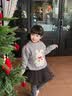 班喜迪女童毛衣冬装2026新款宝宝加绒加厚内搭针织衫儿童秋冬款毛线上衣 灰色 110 晒单实拍图