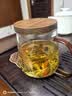 雅集高档玻璃杯锤纹茶屿悠觉杯木盖款泡茶杯办公室茶道喝茶杯450ml 实拍图
