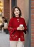 俞兆林妈妈装秋冬外套毛衣两件套中老年女装针织开衫结婚宴礼服 Y54Z115 实拍图