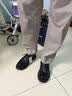 百丽通勤商务皮鞋男秋季牛皮褶皱增高休闲鞋A1906CM5 黑-德比款 43 实拍图